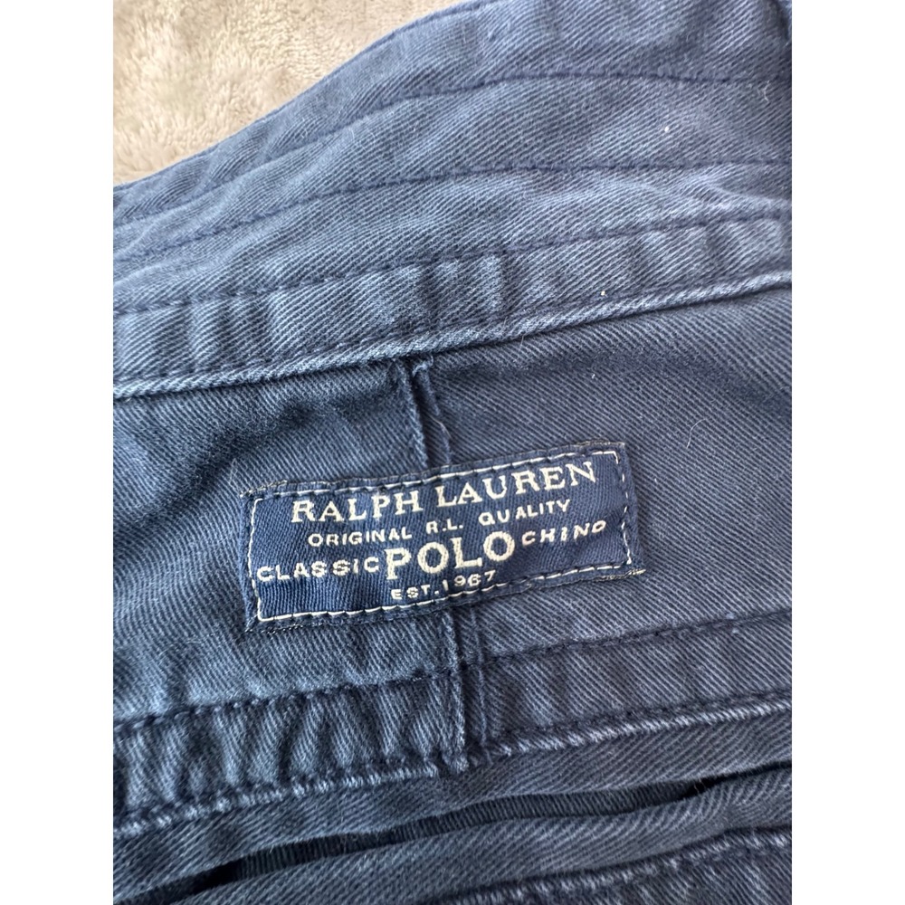 Polo Ralph Lauren Mens Navy Blue Cotton Cargo Shorts Size 33 Utility Relaxed Fit - Picture 9 of 10